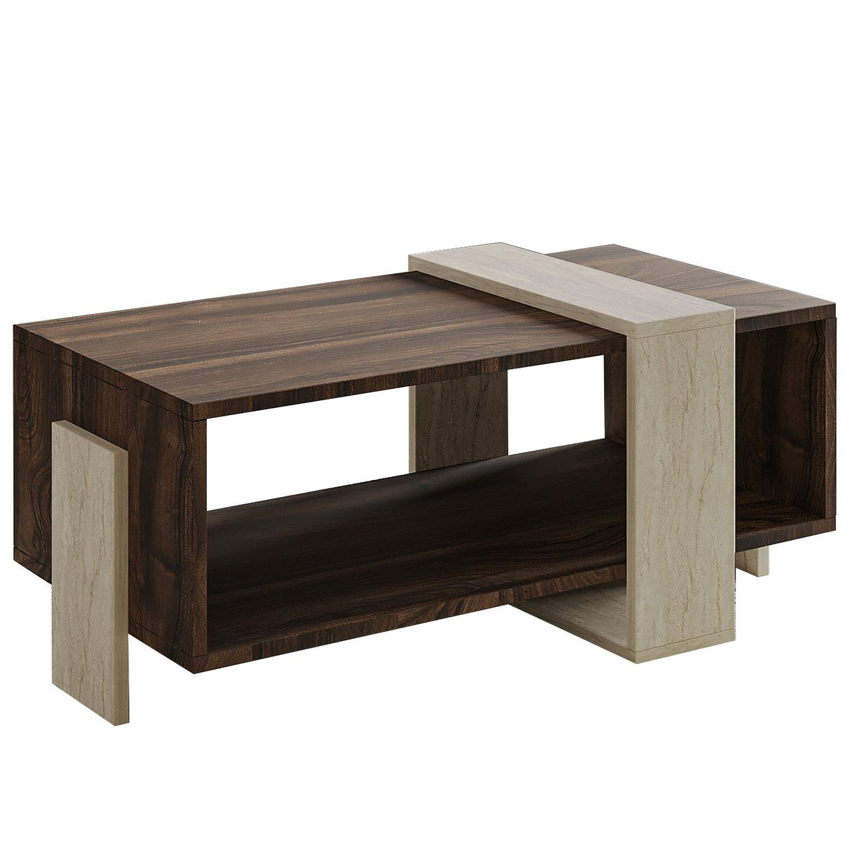 Τραπεζάκι Σαλονιού Valira Travertine - Καρυδί 90x49x40 εκ. Μελαμίνης
