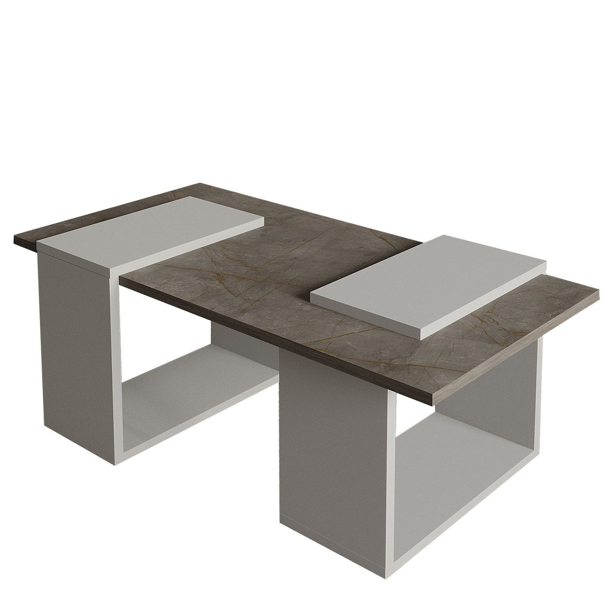 Τραπεζάκι Σαλονιού Sokaras Μάρμαρο Gordion - Γκρι 90x46.6x37 εκ. Μελαμίνης