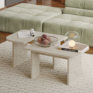 Τραπεζάκια Σαλονιού Σετ Skopos Travertine 90x45x35 εκ. Μελαμίνης