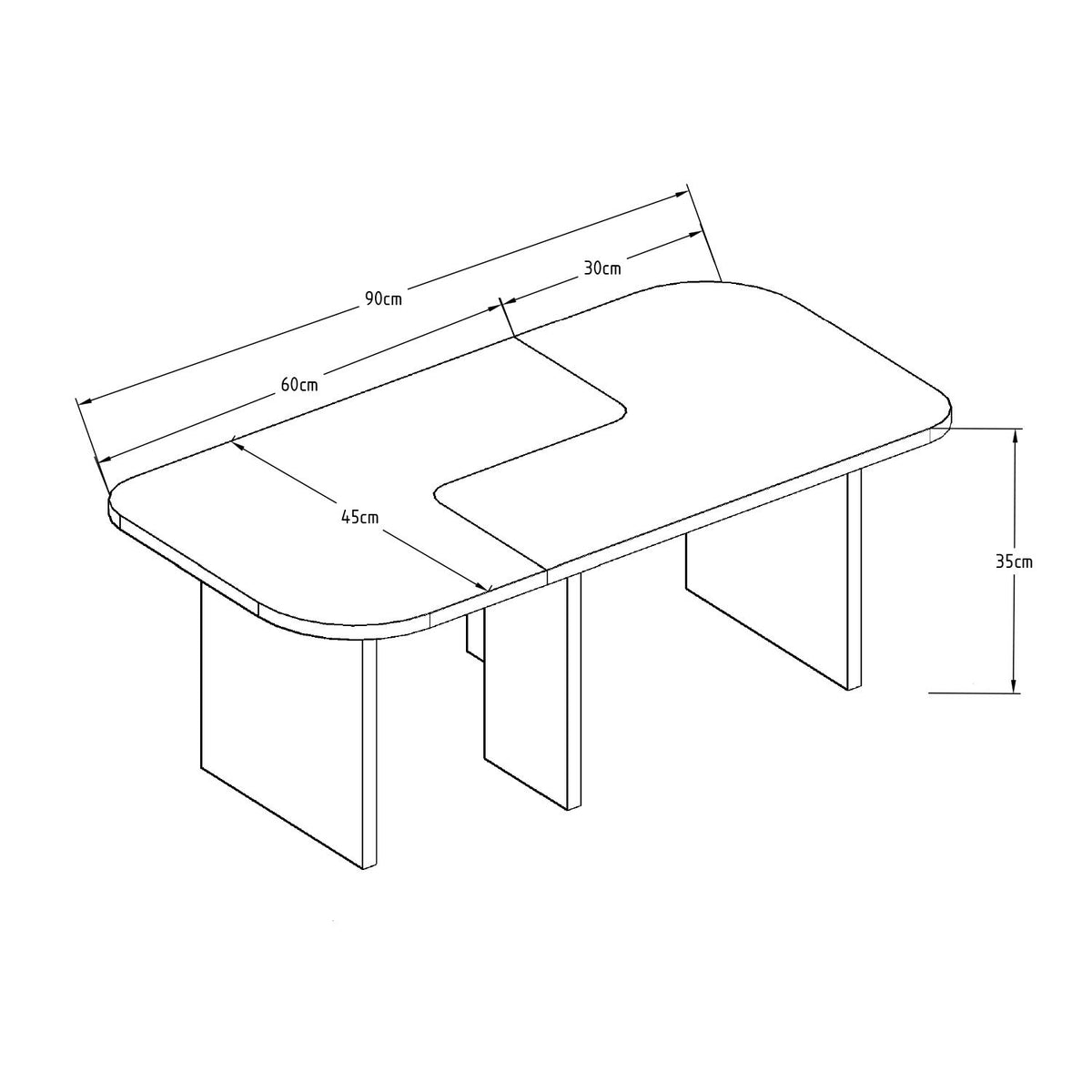Τραπεζάκια Σαλονιού Σετ Skopos Travertine 90x45x35 εκ. Μελαμίνης