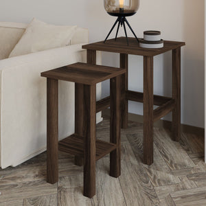 Βοηθητικά Τραπεζάκια Σετ Eretria Καρυδί 45x45x60 εκ. Μελαμίνης
