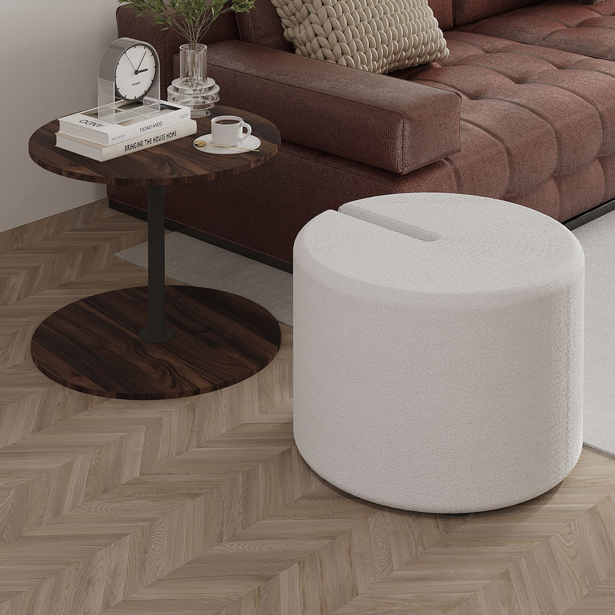 Βοηθητικά Τραπεζάκια Σετ Abram Καρυδί 43x43x47 εκ.
