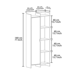 Βιβλιοθήκη Vrysochori Λευκό 70x30x180 εκ. Μελαμίνης