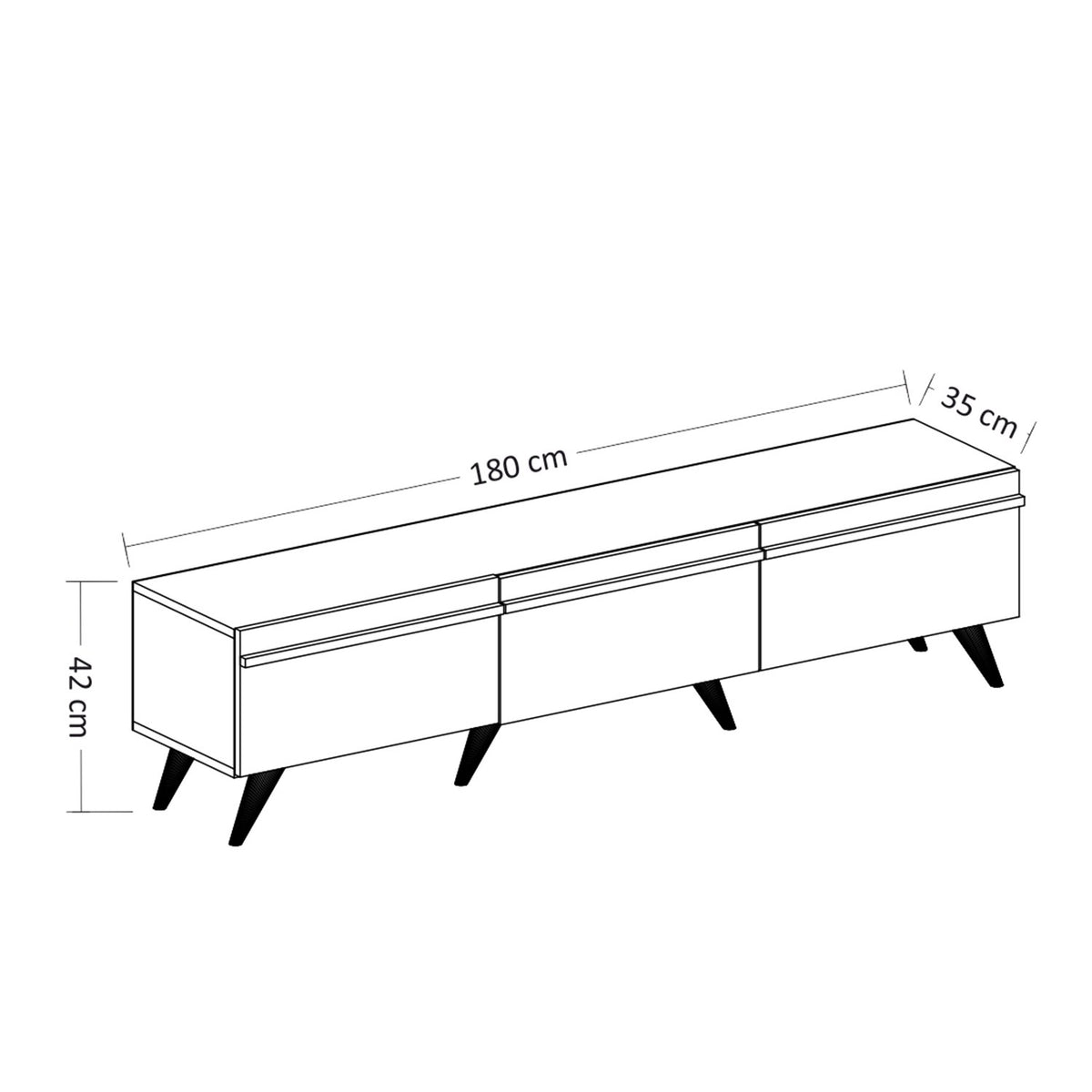 Σετ Σαλονιού Zoniana Ανθρακί - Καρυδί 180x35x42 εκ. Μελαμίνης