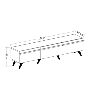 Σετ Σαλονιού Zoniana Ανθρακί - Καρυδί 180x35x42 εκ. Μελαμίνης