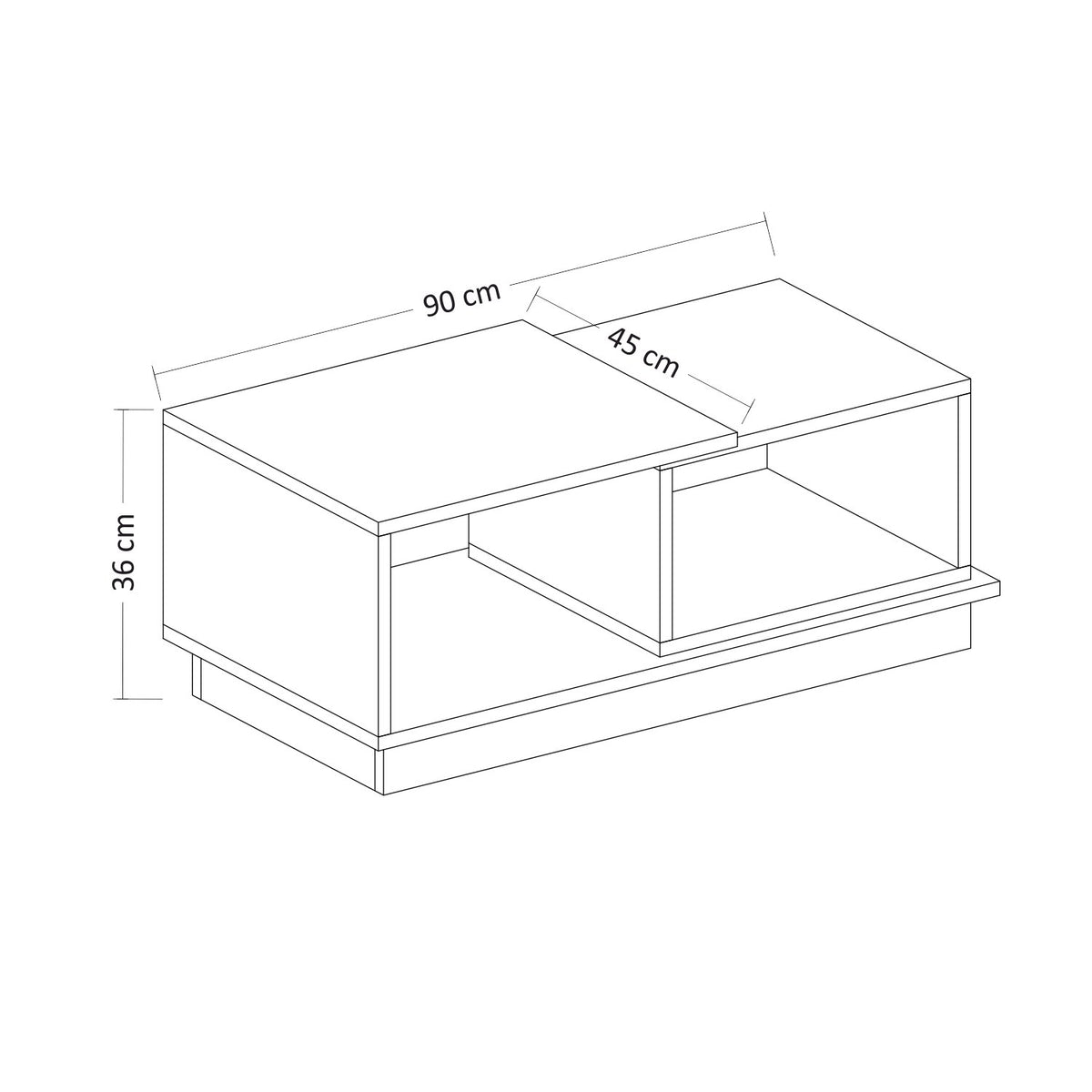 Σετ Σαλονιού Zoniana Ανθρακί - Καρυδί 180x35x42 εκ. Μελαμίνης
