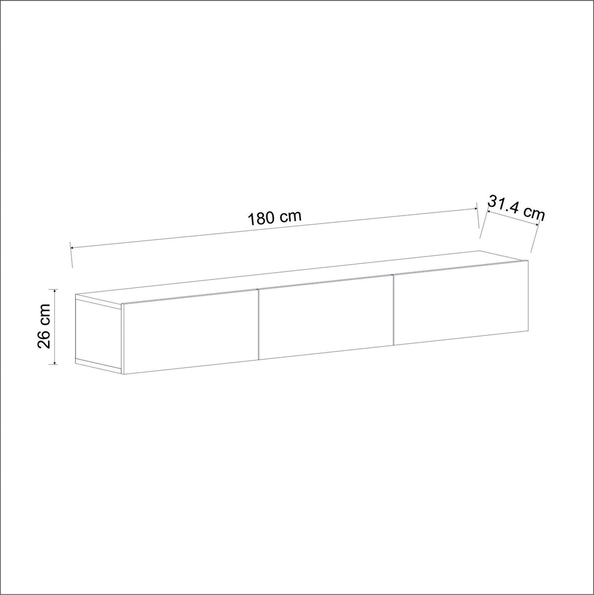Έπιπλο Τηλεόρασης Narkissos Λευκό 180x31.4x26 εκ. Μελαμίνης