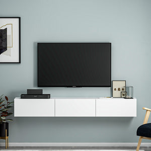 Έπιπλο Τηλεόρασης Narkissos Λευκό 180x31.4x26 εκ. Μελαμίνης