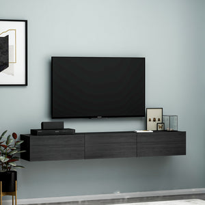 Έπιπλο Τηλεόρασης Narkissos Μαύρο 180x31.4x26 εκ. Μελαμίνης