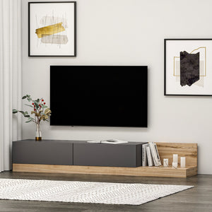Έπιπλο Τηλεόρασης Livadia Ανθρακί - Καρυδί 180x37x30 εκ. Μελαμίνης