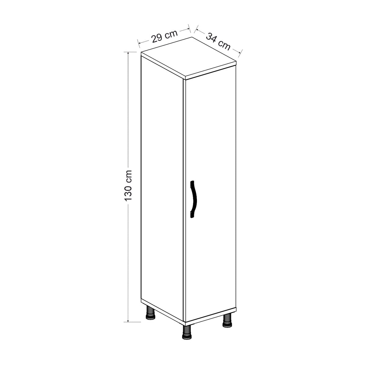 Στήλη Αποθήκευσης Kimolos Λευκό 29x34x130 εκ. Μελαμίνης