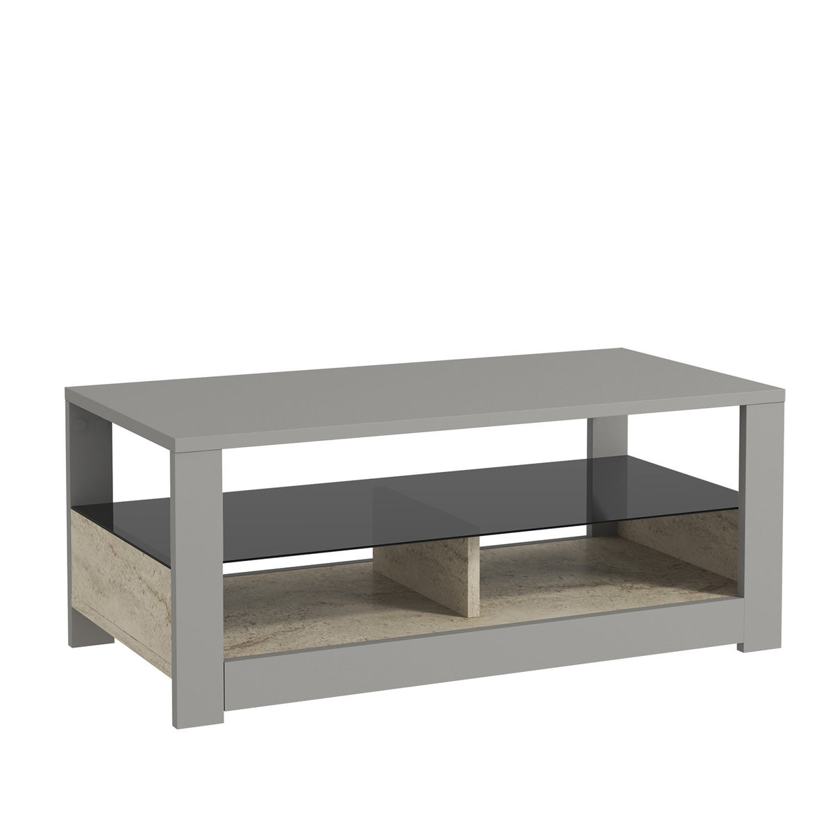 Τραπεζάκι Σαλονιού Vorizia Γκρι - Travertine 90x45x37 εκ. Μελαμίνης