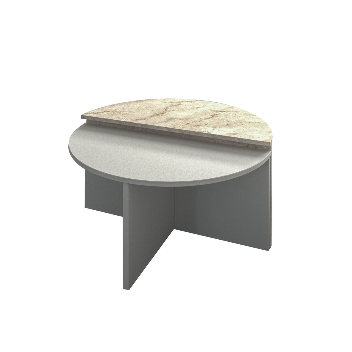 Τραπεζάκια Σαλονιού Σετ 2τμχ Gyali Γκρι - Travertine 70x38x51.8 εκ. Μελαμίνης