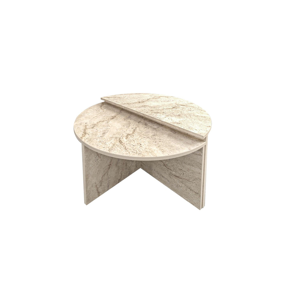 Τραπεζάκι Σαλονιού Gyali Travertine 70x38x51.8 εκ. Μελαμίνης