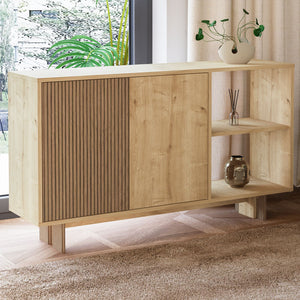 Κονσόλα Damavolos Δρυς Θερμό - Δρυς Sapphire 140x35x80 εκ. Μελαμίνης