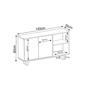 Κονσόλα Damavolos Δρυς Θερμό - Δρυς Sapphire 140x35x80 εκ. Μελαμίνης