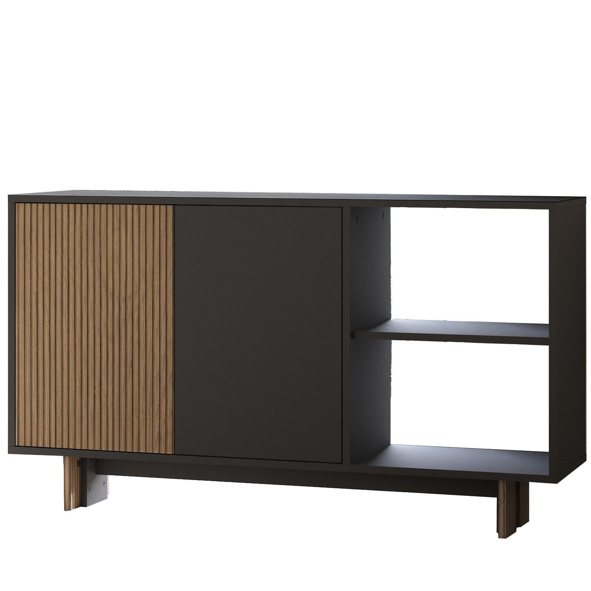 Κονσόλα Damavolos Δρυς Θερμό - Ανθρακί 140x35x80 εκ. Μελαμίνης