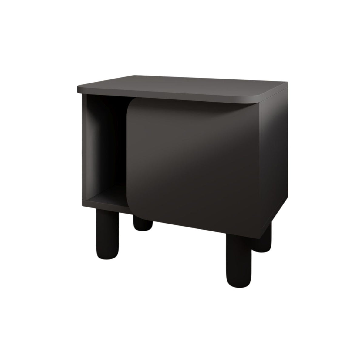 Κομοδίνο Stylida Ανθρακί 50x30x48.6 εκ. Μελαμίνης - Pakobazaar
