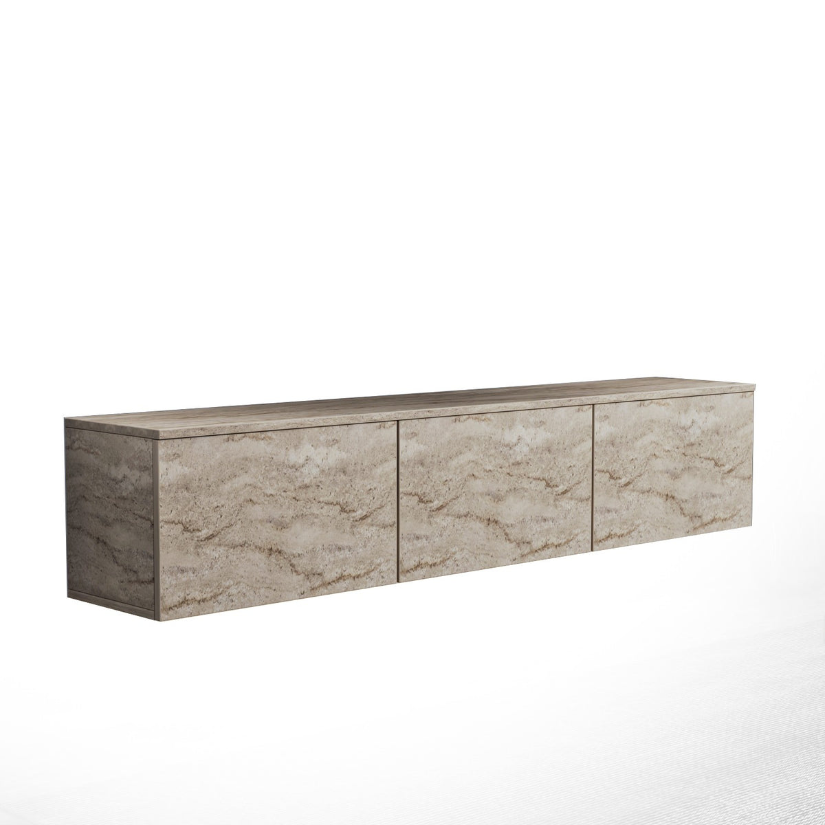Έπιπλο Τηλεόρασης Kamilari Με Ράφια Travertine 160x32x35 εκ. Μελαμίνης