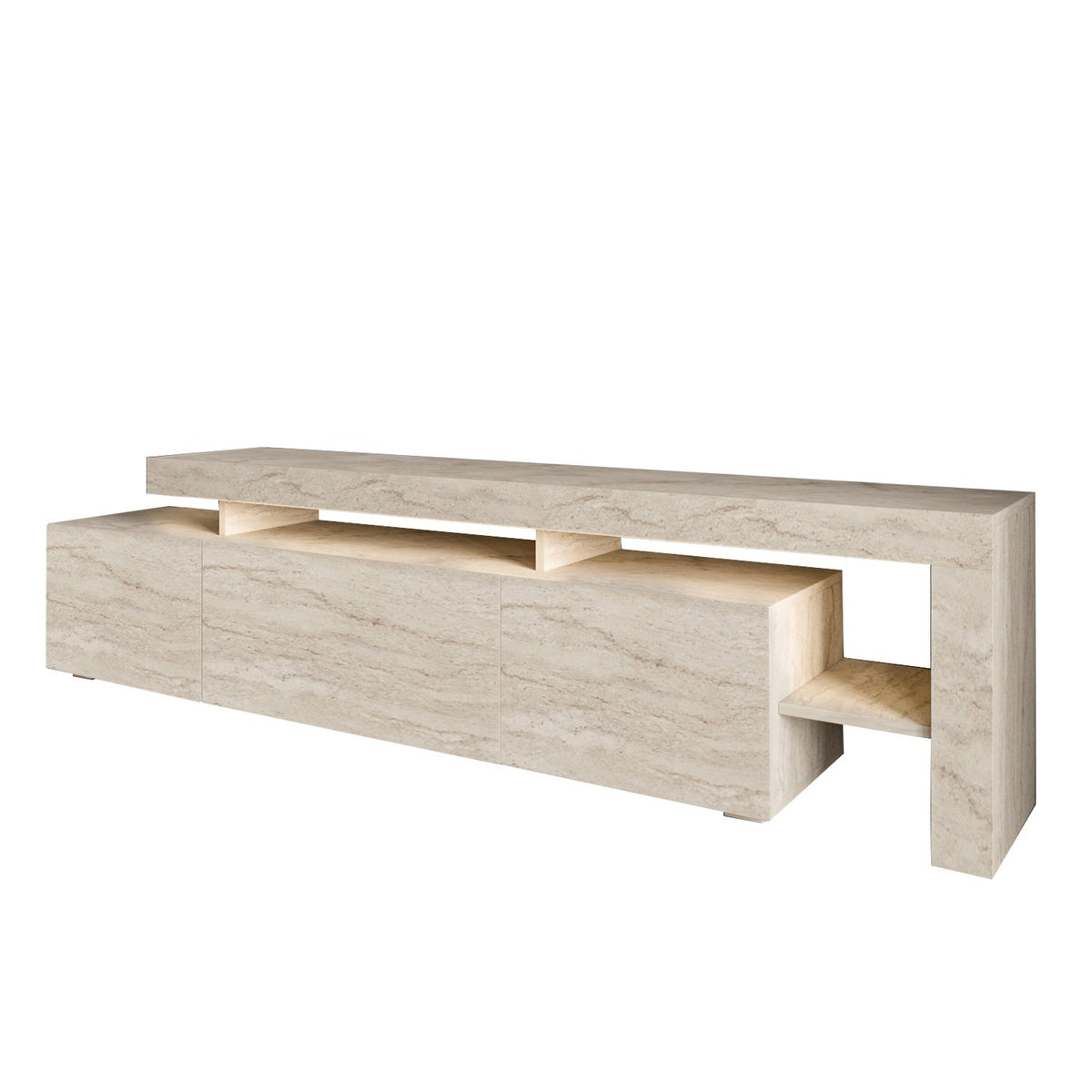 Έπιπλο Τηλεόρασης Sifnos Με LED Travertine 192x37x53 εκ. Μελαμίνης