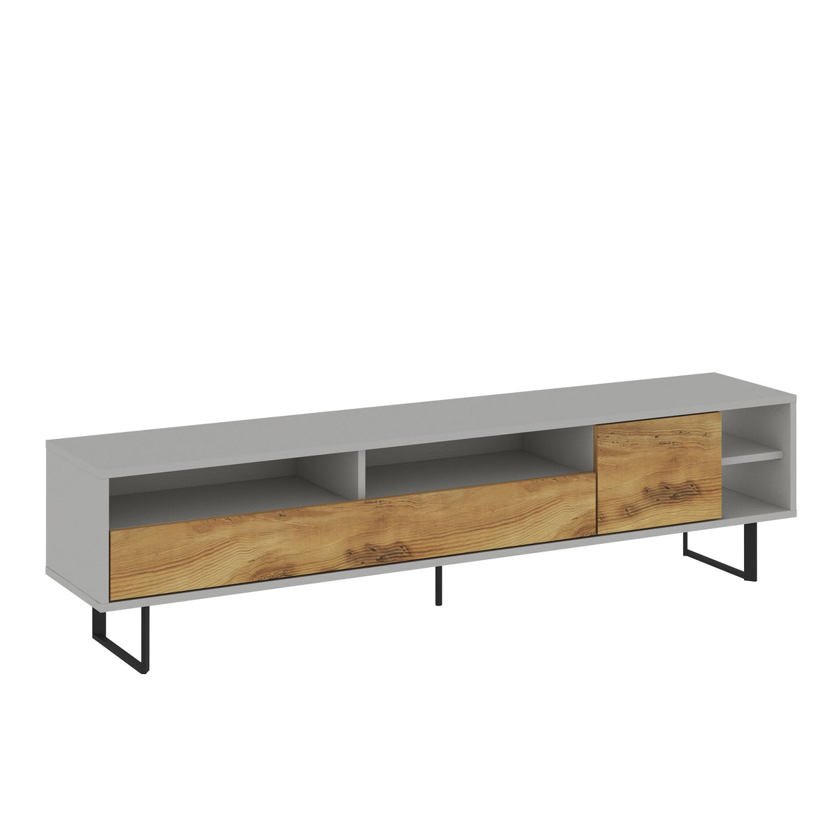 Έπιπλο Τηλεόρασης Mixorrouma Γκρι - Δρυς 180x29.8x44.7 εκ. Μελαμίνης
