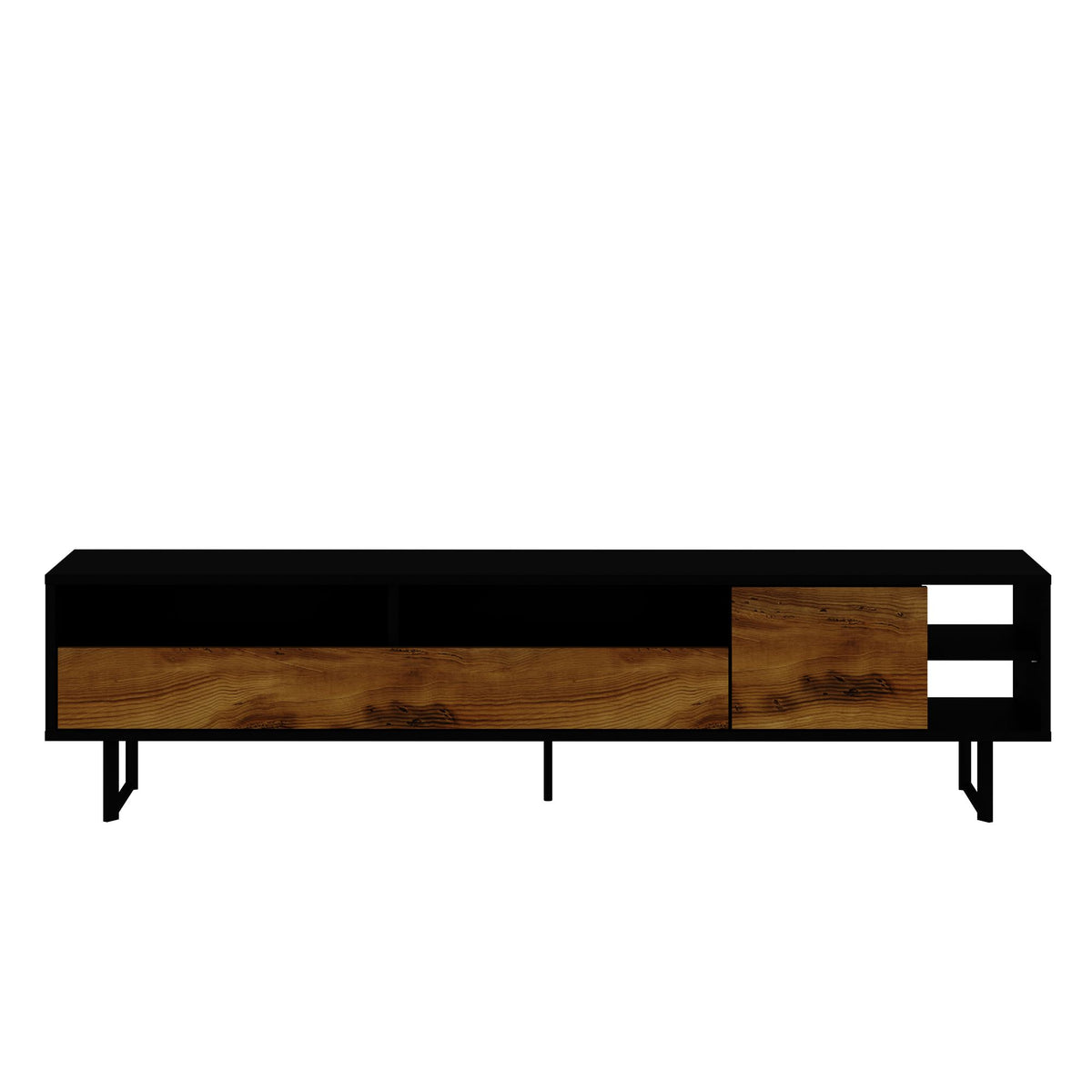Έπιπλο Τηλεόρασης Mixorrouma Μαύρο - Δρυς 180x29.8x44.7 εκ. Μελαμίνης - Pakobazaar