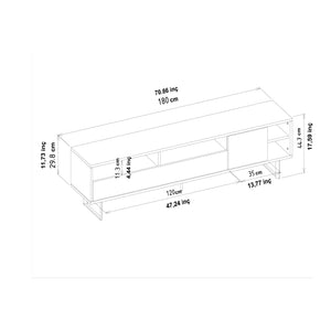 Έπιπλο Τηλεόρασης Mixorrouma Μαύρο - Δρυς 180x29.8x44.7 εκ. Μελαμίνης - Pakobazaar