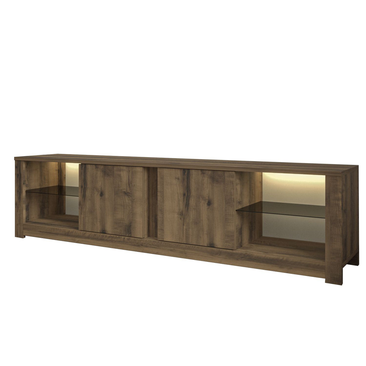 Έπιπλο Τηλεόρασης Vorizia Με LED Δρυς 180x35x45 εκ. Μελαμίνης - Pakobazaar