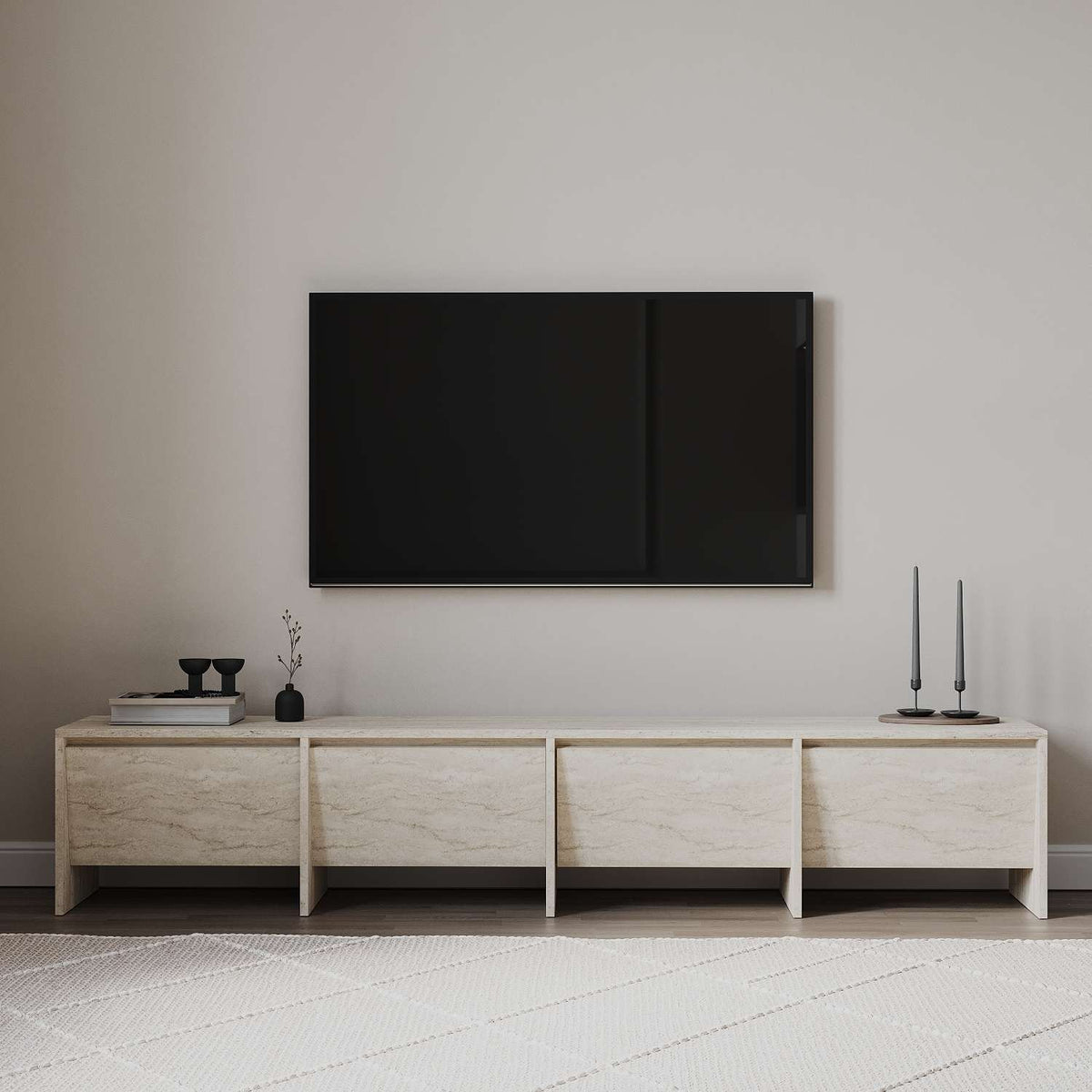 Έπιπλο Τηλεόρασης Meronas Travertine 180x35x40 εκ. Μελαμίνης