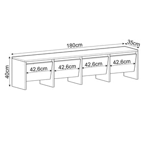 Έπιπλο Τηλεόρασης Meronas Travertine 180x35x40 εκ. Μελαμίνης