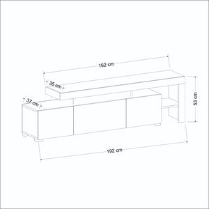 Έπιπλο Τηλεόρασης Sifnos Με LED Travertine - Καρυδί 192x37x53 εκ. Μελαμίνης - Pakobazaar