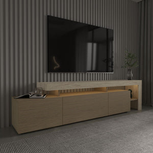 Έπιπλο Τηλεόρασης Sifnos Με LED Travertine - Δρυς Θερμό 192x37x53 εκ. Μελαμίνης