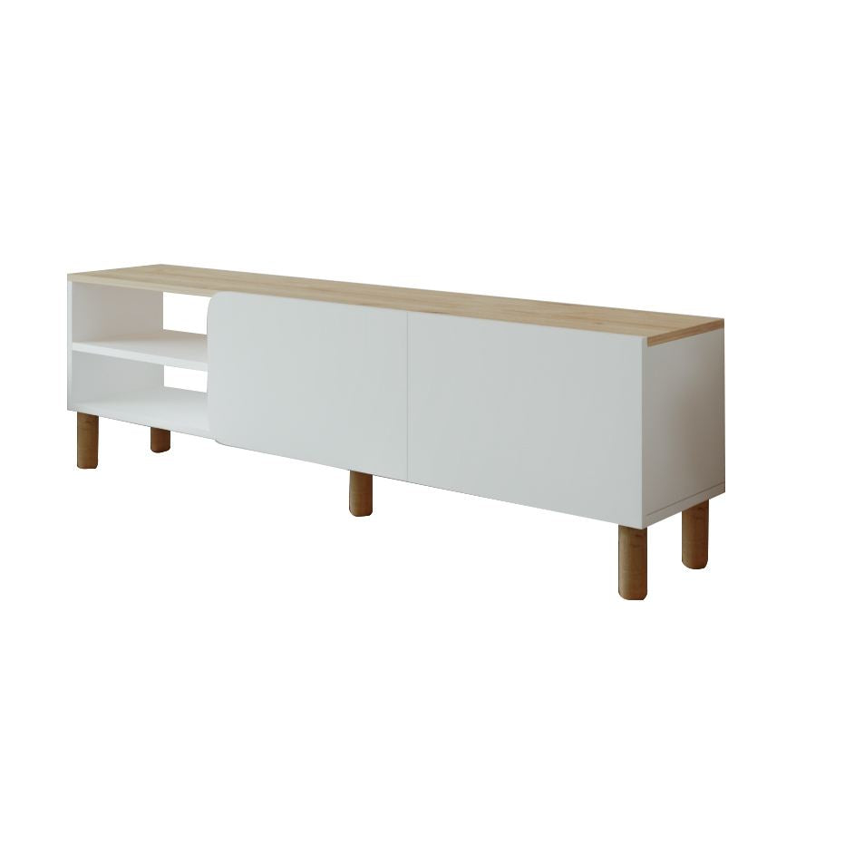 Έπιπλο Τηλεόρασης Stylida Λευκό - Δρυς Sapphire 150x31.4x48.2 εκ. Μελαμίνης