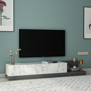 Έπιπλο Τηλεόρασης Livadia Μάρμαρο Marmo - Ανθρακί 180x37x30 εκ. Μελαμίνης