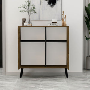 Στήλη Αποθήκευσης Psychro Καρυδί - Μαύρο Ξύλο 76.5x35x79.5 εκ. Μελαμίνης