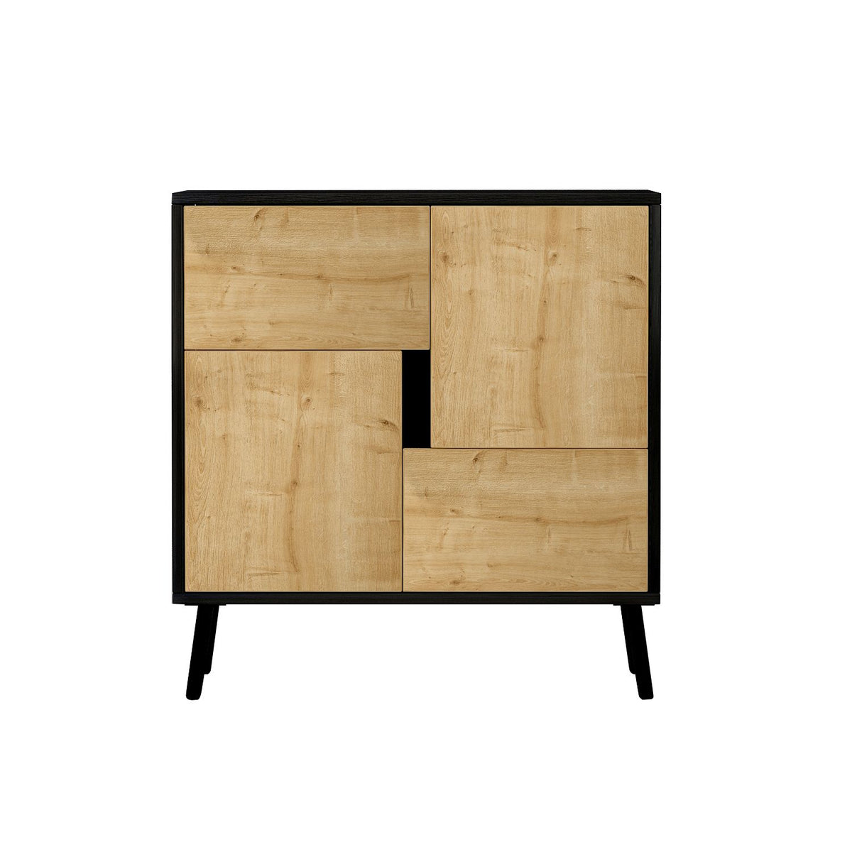 Στήλη Αποθήκευσης Psychro Μαύρο Ξύλο - Δρυς Sapphire 76.5x35x79.5 εκ. Μελαμίνης