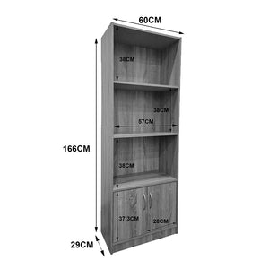 Βιβλιοθήκη Tekaro  σε sonoma απόχρωση 60x29x166εκ - Pakobazaar