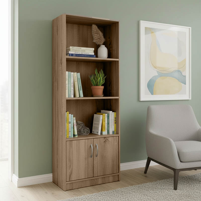 Βιβλιοθήκη Tekaro  σε sonoma απόχρωση 60x29x166εκ - Pakobazaar