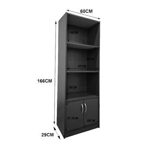Βιβλιοθήκη Tekaro  σε ανθρακί απόχρωση 60x29x166εκ - Pakobazaar