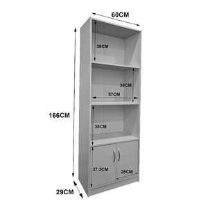 Βιβλιοθήκη Tekaro  σε λευκή απόχρωση 60x29x166εκ - Pakobazaar
