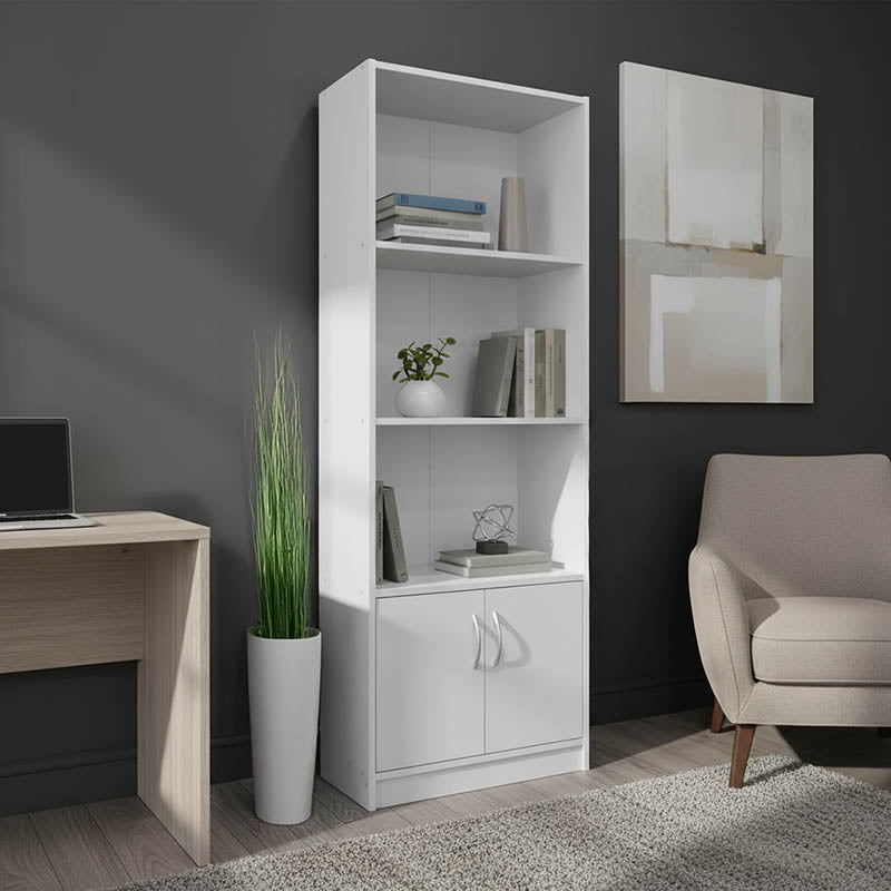 Βιβλιοθήκη Tekaro  σε λευκή απόχρωση 60x29x166εκ - Pakobazaar