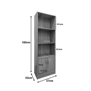 Βιβλιοθήκη Tekaro  σε sonoma απόχρωση 57x33x180εκ - Pakobazaar
