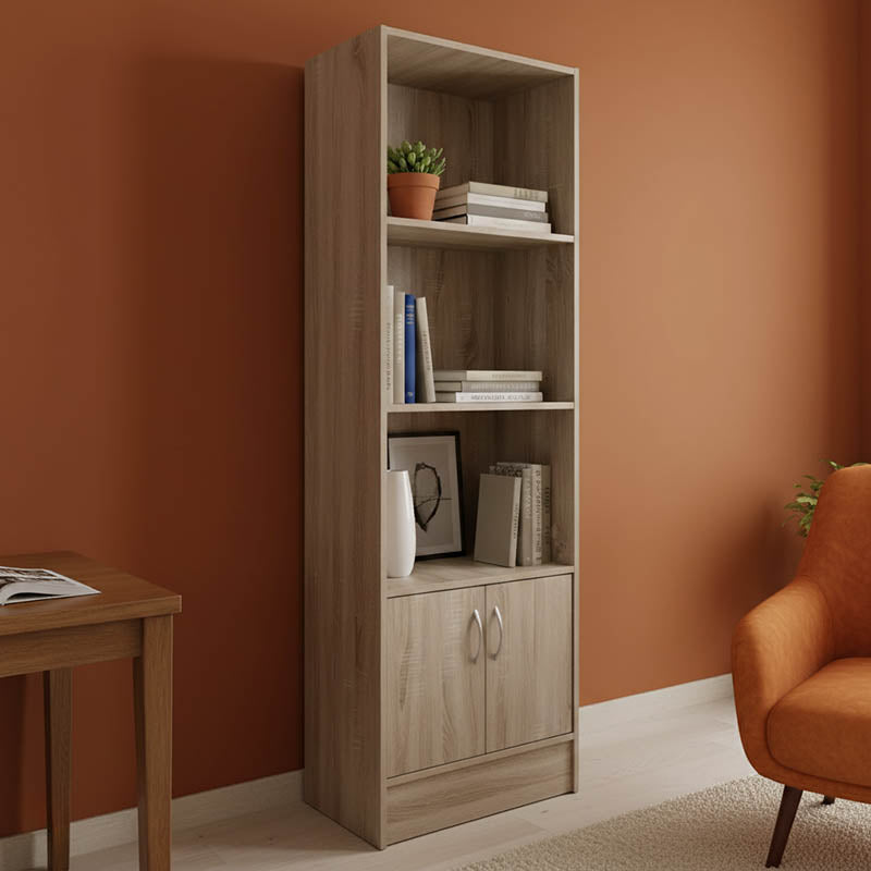 Βιβλιοθήκη Tekaro  σε sonoma απόχρωση 57x33x180εκ - Pakobazaar