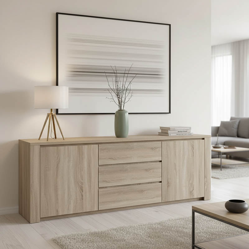 Μπουφές Kalya  σε sonoma απόχρωση 220x49x89.5εκ - Pakobazaar