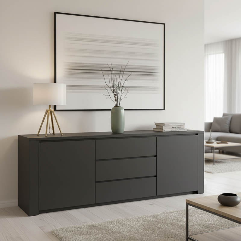 Μπουφές Kalya  σε ανθρακί απόχρωση 220x49x89.5εκ - Pakobazaar