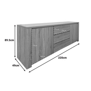 Μπουφές Kalya  σε wenge απόχρωση 220x49x89.5εκ - Pakobazaar