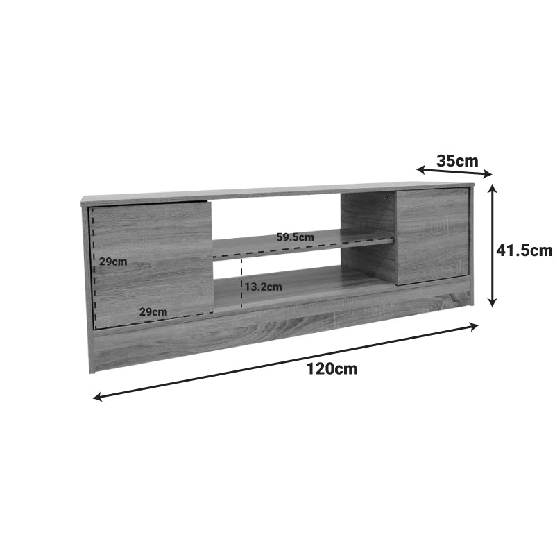 Έπιπλο τηλεόρασης Sasa  σε sonoma απόχρωση 120x35x41.5εκ - Pakobazaar