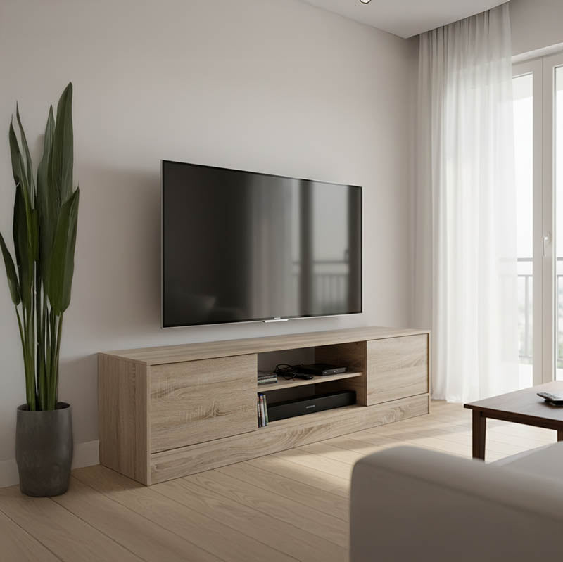 Έπιπλο τηλεόρασης Sasa  σε sonoma απόχρωση 150x35x41.5εκ - Pakobazaar