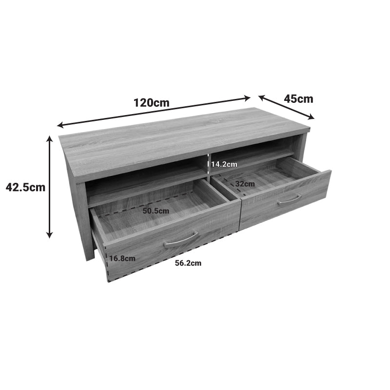 Έπιπλο τηλεόρασης Podizor  σε sonoma απόχρωση 120x45x42.5εκ - Pakobazaar