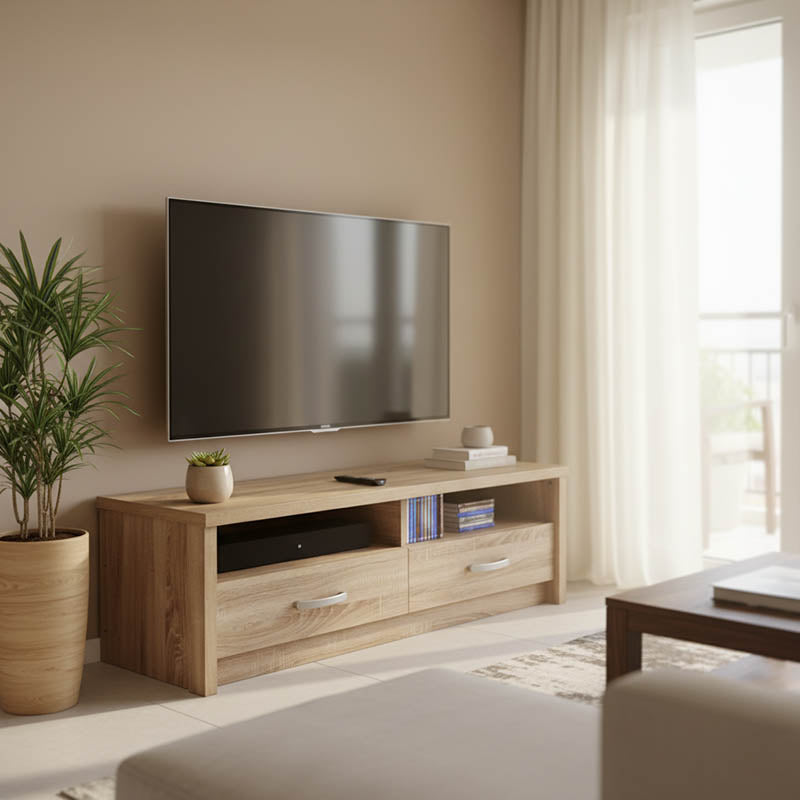 Έπιπλο τηλεόρασης Podizor  σε sonoma απόχρωση 120x45x42.5εκ - Pakobazaar